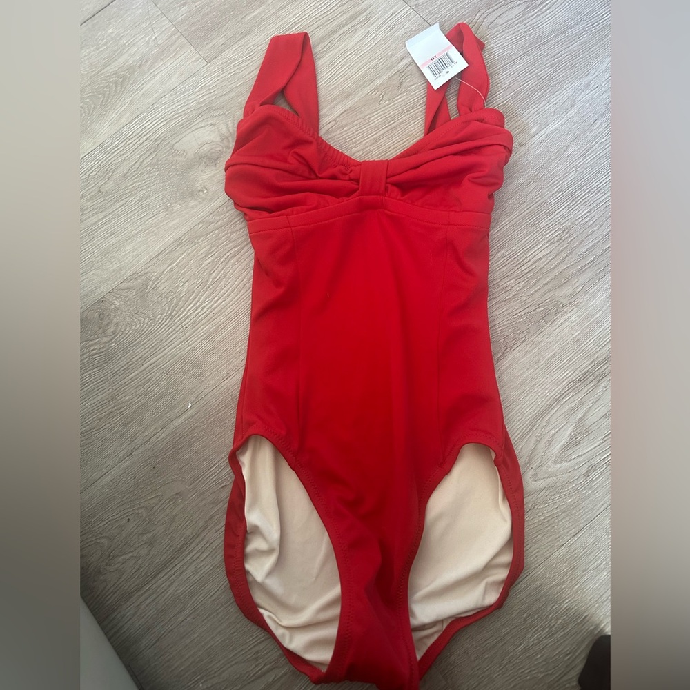 ✔️#15 BNWT LISA CURRAN Rose Red One-Piece Swimsuit